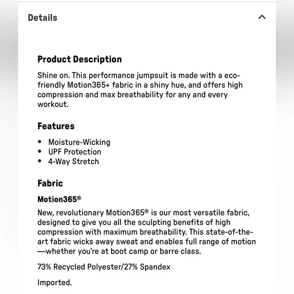 Khloe Kardashian X Fabletics Motion365+ Shine Jumpsuit Black Size XS NWT